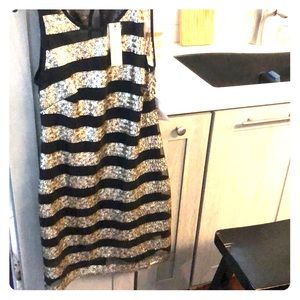 Black and metallic striped dress NWT
